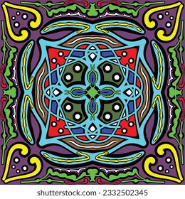Tribal indian ethnic seamless design. Festive colorful mandala pattern