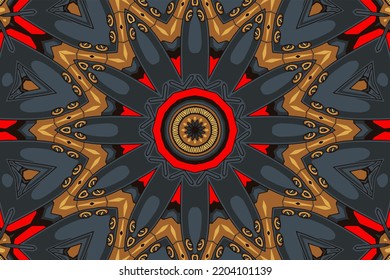 Tribal indian festival seamless design. Bright colorful mandala art pattern