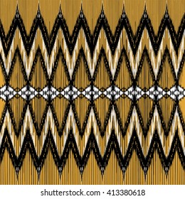 Tribal Indian Geometric Pattern. Hand Drawn Illustration. Repeated texture. Ethnic Traditional Ornamental Style. Native American  Border Ornament. Background for paper, cover, wallpaper and textile.