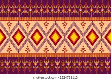Tribal indian seamless pattern. Color mexican, aztec and maya ornament, ethnic stylish fabric geometric print wallpaper texture vector set. Unique folk, national culture collection