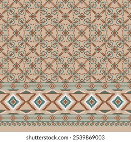 Patrón indio tribal sin fisuras. Color mexicano, adorno azteca y maya, Vector de textura de Fondo de pantalla con estampado geométrico de tela étnica con estilo. Folklore único, cultura nacional colección Navajo