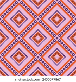 Tribal indian seamless pattern, geometric ethnic seamless pattern, native style, design for fabric, textile, carpet, traditional illustration