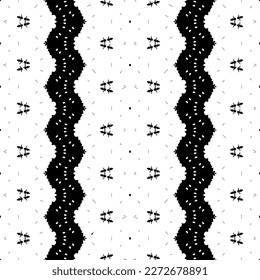 Vector de Doodle de tinta tribal. Impresión negra del Boho étnico. Patrón de diseño de arte de color negro. Simple Línea Étnica Batik. Patrón mexicano de color negro. Diseño de Doodle Patrón de Arte. Resumen Vector nativo oscuro