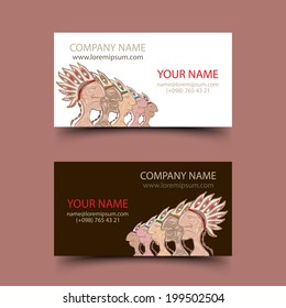 Tribal invitation cards  vector illustration for your design  eps10  4 layers  easy editable