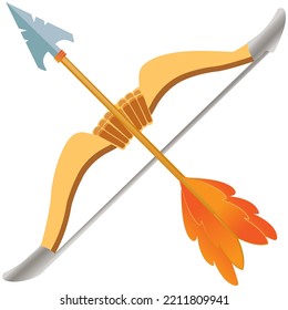imagen de diseño de flecha y arco aislado tribal.