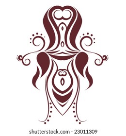 Tribal isolated floral pattern