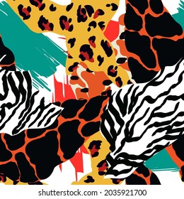Tribal Jaguar Animal Skin Vector Seamless Pattern. African Leopard Background. Bright Camouflage Spot Snake Illustration. Travel Tiger Ethnic Print.