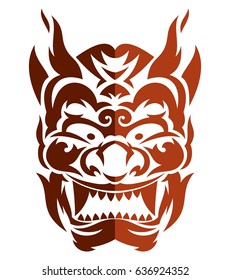 Tribal japanese evil mask