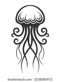 Tribal Jellyfish Tattoo Vector Illustration