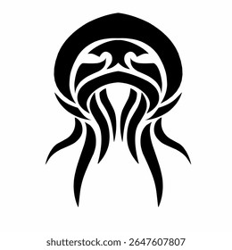 Tribal Jellyfish Vector Tattoo Design