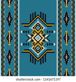 Tribal kilim, abstract geometric ornament, ethnic seamless pattern.