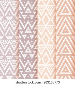 Tribal lace patterns in pastel colors. Vector illustration.