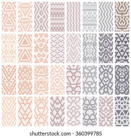 Tribal Lace Patterns In Pastel Colors. Vector Illustration.