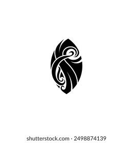 tribal leaf herbal with flat style in black color