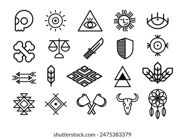 Tribal Line Art Element Set