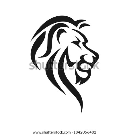 tribal lion head, side view vector