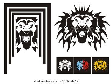 Tribal lion head - variants