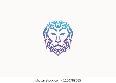 Tribal lion head vector