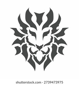 Tribal Lion Head Vector Illustration, King of the Jungle Logo Symbol