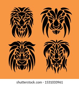 tribal lion tattoo design vector