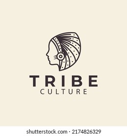 Tribal Logo Design In Black  Minimalistic Vector Icon Symbol Illustration