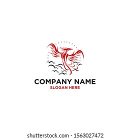 The tribal logo is in the shape of a phoenix that is flying above the sky.
Unique, clean and attractive logo.