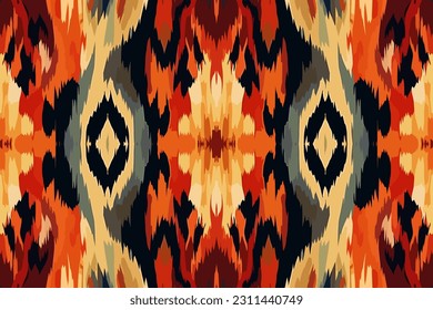 Tribal luxury ikat ogee old ancient antique tribal graphic line. Ornate elegant luxury vintage retro modern style. For texture textile background backdrop tile wallpaper carpet.