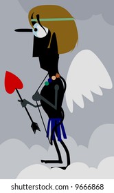 tribal man with wings	