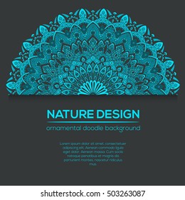 Tribal mandala design set. Vintage decorative elements. Ornamental business cards. Oriental, vector illustration. nature motifs. Doodle ornaments.