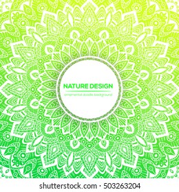 Tribal mandala design set. Vintage decorative elements. Ornamental business cards. Oriental, vector illustration. nature motifs. Doodle ornaments.