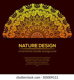 Tribal mandala design set. Vintage decorative elements. Ornamental business cards. Oriental, vector illustration. nature motifs. Doodle ornaments.