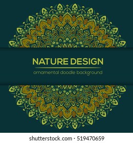 Tribal mandala design set. Vintage decorative elements. Ornamental business cards. Oriental, vector illustration. nature motifs. Doodle ornaments.
