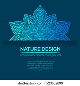 Tribal mandala design set. Vintage decorative elements. Ornamental business cards. Oriental, vector illustration. nature motifs. Doodle ornaments.