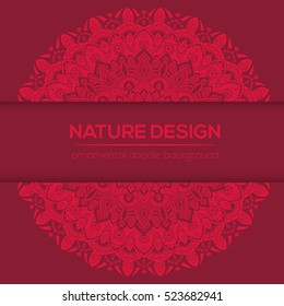Tribal mandala design set. Vintage decorative elements. Ornamental business cards. Oriental, vector illustration. nature motifs. Doodle ornaments.
