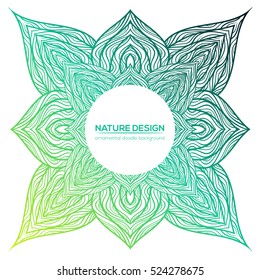 Tribal mandala design set. Vintage decorative elements. Ornamental business cards. Oriental, vector illustration. nature motifs. Doodle ornaments.