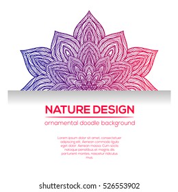 Tribal mandala design set. Vintage decorative elements. Ornamental business cards. Oriental, vector illustration. nature motifs. Doodle ornaments.