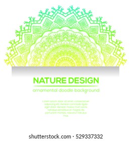 Tribal mandala design. Vintage decorative elements. Ornamental business cards. Oriental, vector illustration. nature motifs. Doodle ornaments.