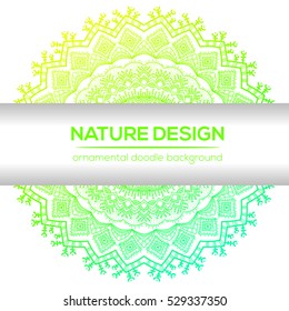 Tribal mandala design. Vintage decorative elements. Ornamental business cards. Oriental, vector illustration. nature motifs. Doodle ornaments.