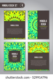 Tribal mandala design. Vintage decorative elements. Ornamental business cards. Oriental, vector illustration. nature motifs. Doodle ornaments.