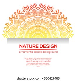 Tribal mandala design. Vintage decorative elements. Ornamental business cards. Oriental, vector illustration. nature motifs. Doodle ornaments.
