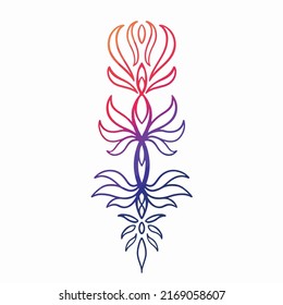 Tribal mandala illustration with gradient effect on white background vector eps 10