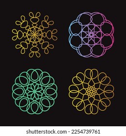 Mandala tribal. Ornamento geométrico del vector del círculo abstracto. Elemento de diseño para ropa, camiseta, pegatinas, bolsas.