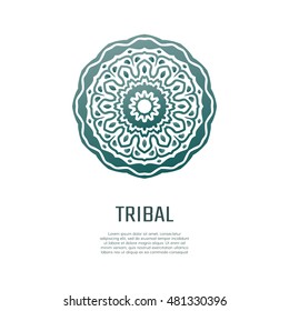 Tribal mandala shape. Gradient ethnic logo. Business identity concept.
