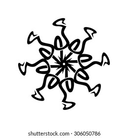 Tribal mandala tattoo vector designs sketch. Simple logo. Designer isolated element for ideas decorating the body of women, men and girls arm, leg and other body parts on white background.