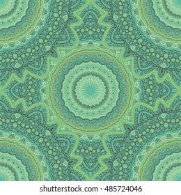 Tribal mandala vector seamless pattern. Vintage design for printing. Hand drawn background. Islam, Arabic, Indian, ottoman oriental ornament.