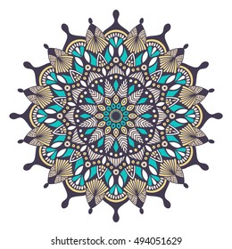 Tribal mandala vector mandala. Vintage design for printing. Hand drawn background. Islam, Arabic, Indian, ottoman oriental ornament.