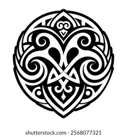 Tribal maori icon in filled style