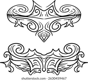 tribal, maori or polynesian ornamental patterns
