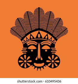 Tribal mask design, abstract art