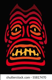 Tribal mask, drawing vector illustration.